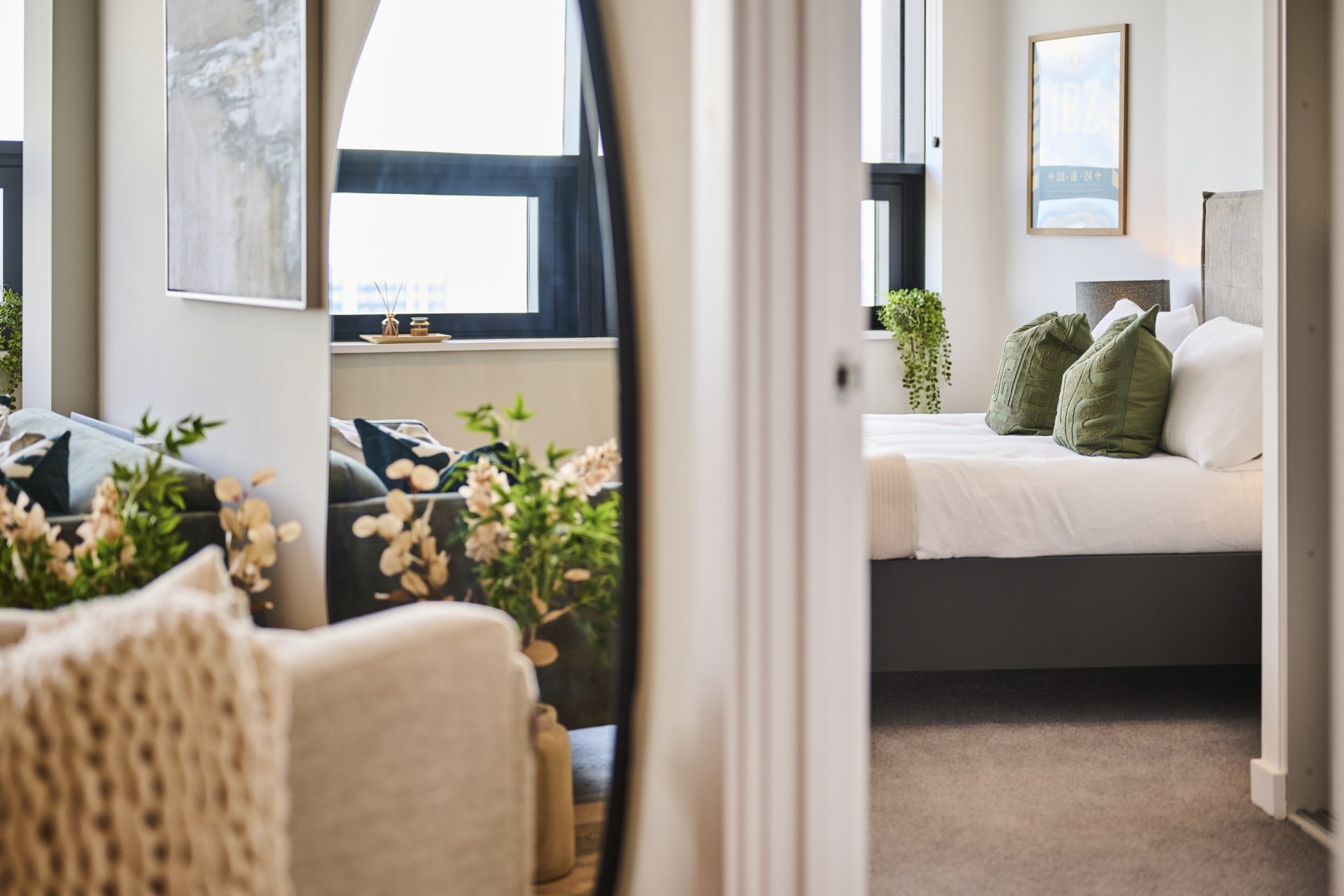 Core Octagon Two Bedroom Apartment - View in to Bedroom