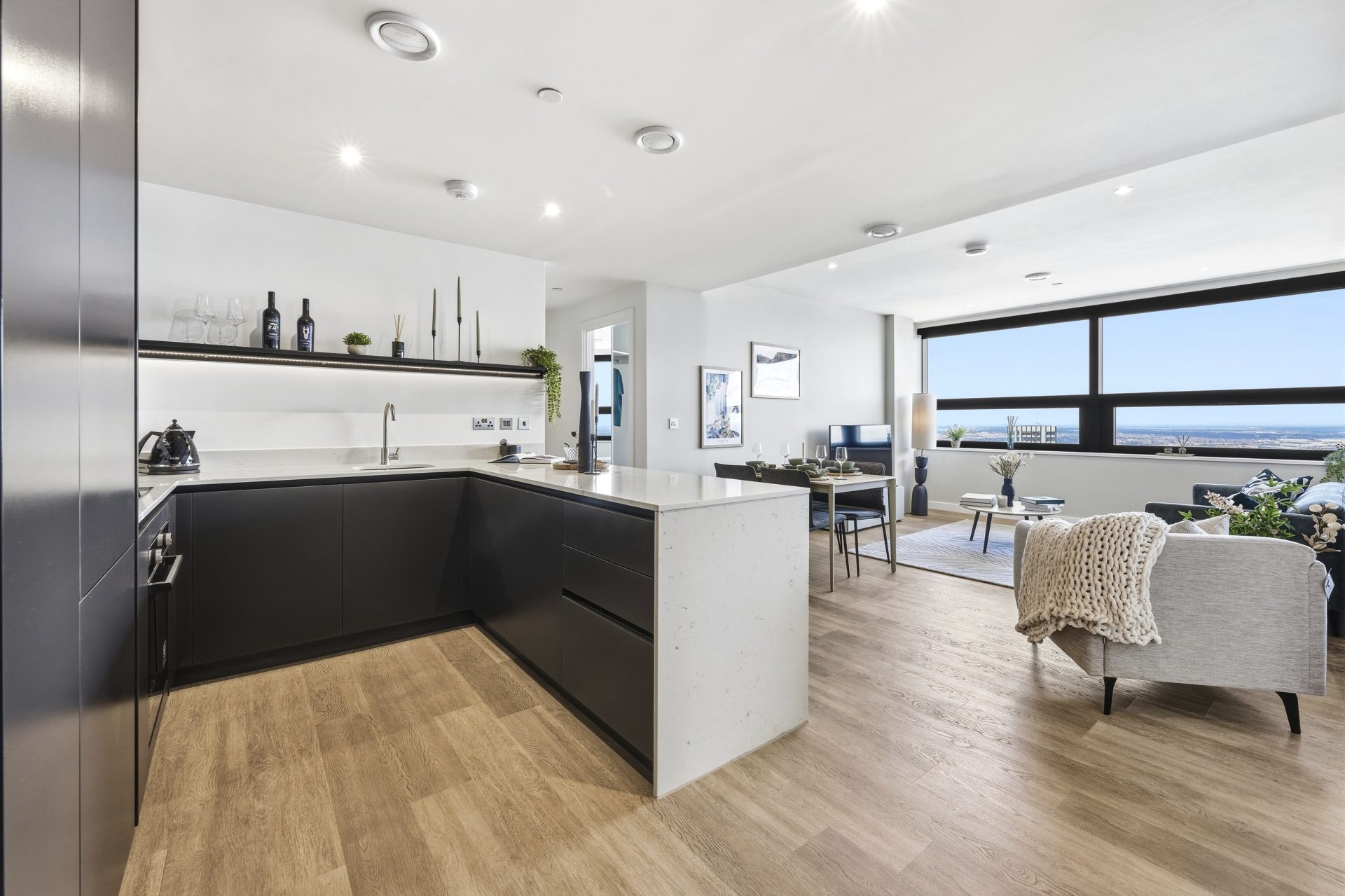 Core Octagon Two Bedroom Apartment - Kitchen and Living Area