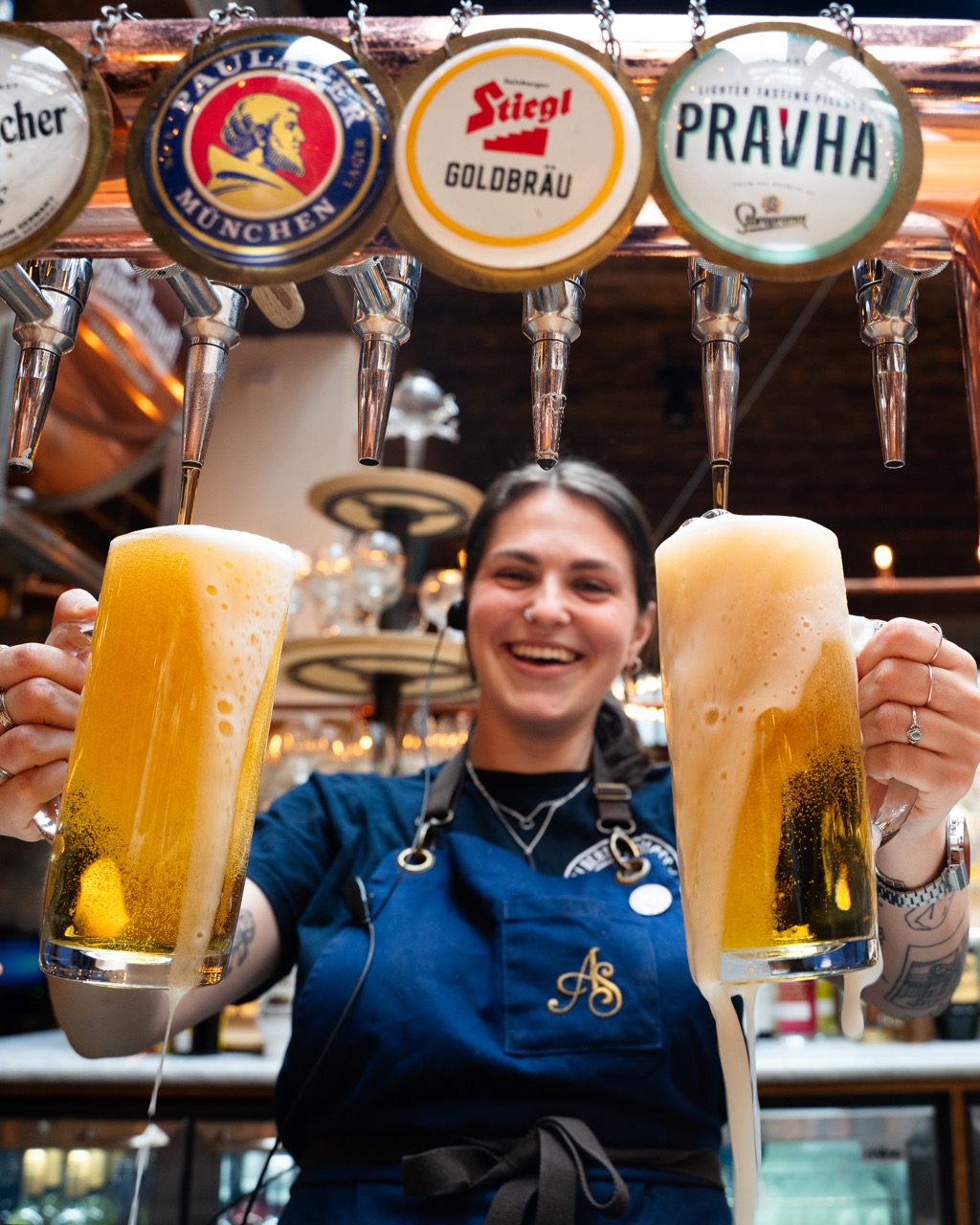 Albert Schloss Serving Large Beer