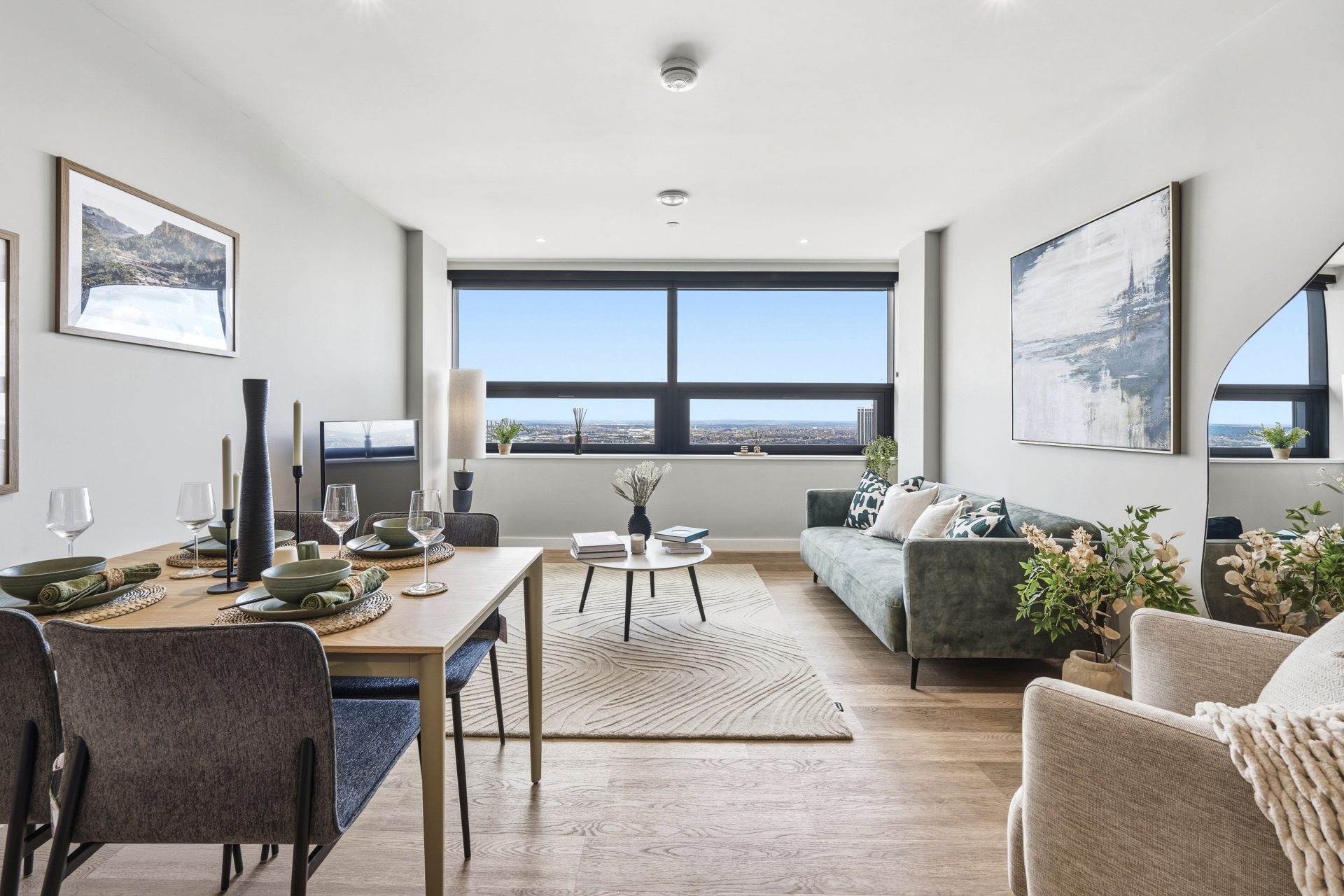 Core Octagon Two Bedroom Apartment - Dining and Living Area